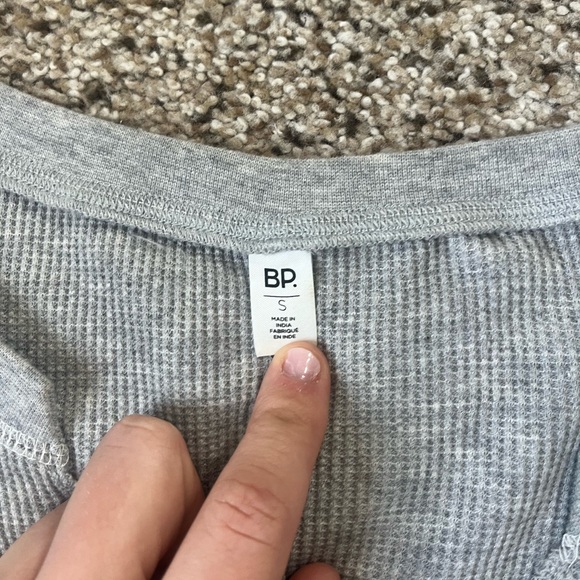 BP Waffle Cropped Long Sleeve Top Size Small - Picture 3 of 4